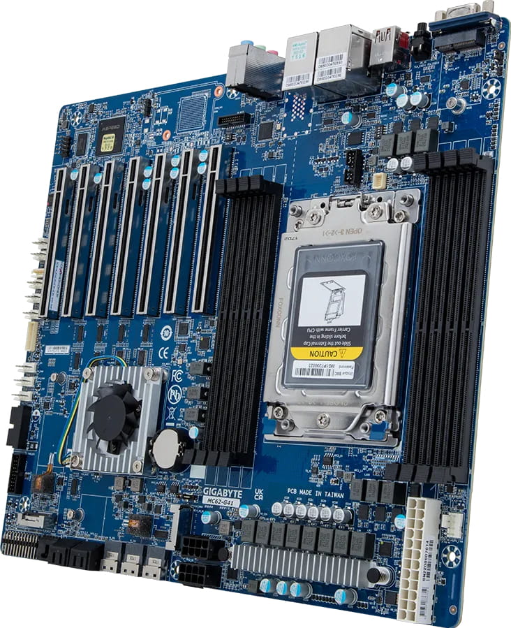 Gigabyte MC62-G41 - 1.0 - Motherboard - SSI CEB - Socket sWRX8 - AMD WRX80 Chipsatz - USB-C Gen2, USB 3.2 Gen 2 - Gigabit LAN - Onboard-Grafik - HD Audio (8-Kanal)