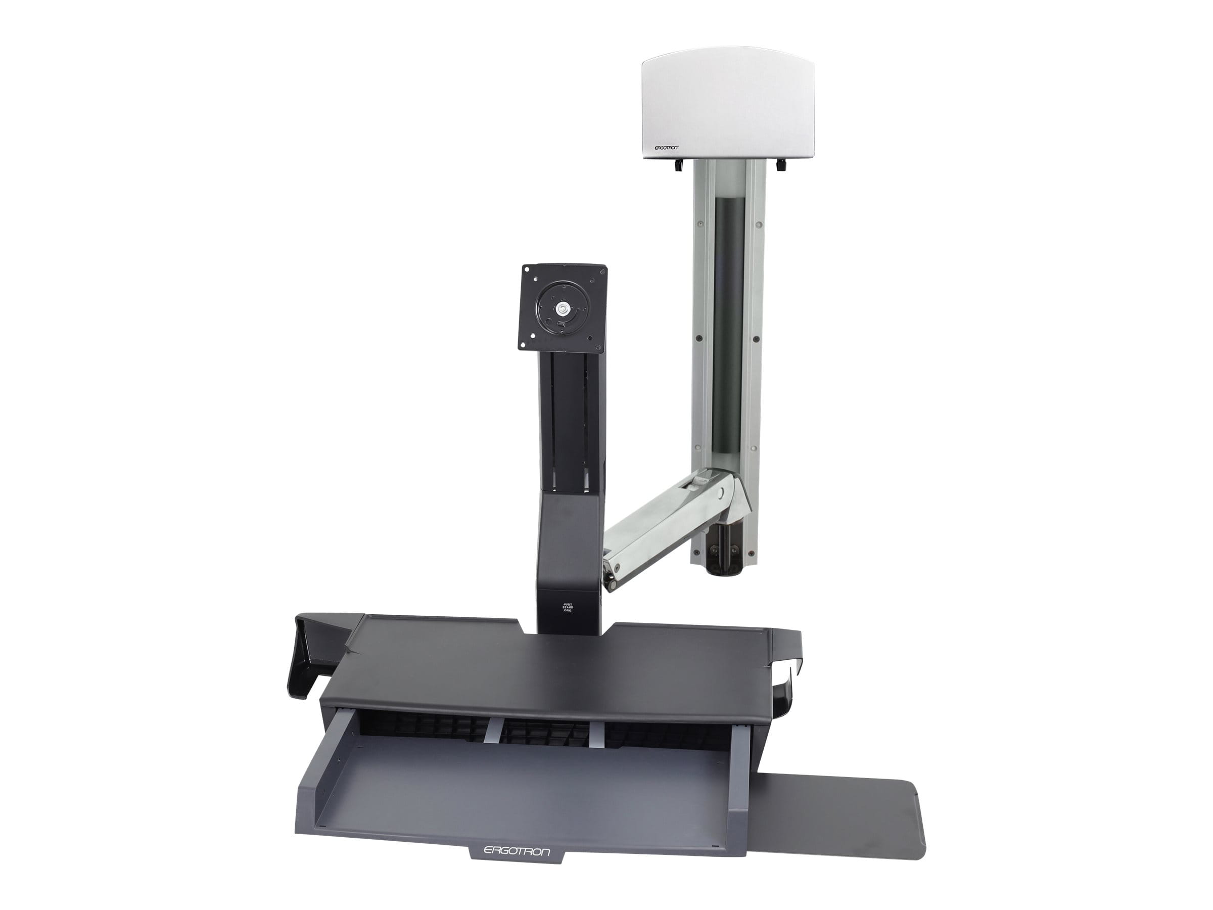 Ergotron Befestigungskit (CPU-Halter, 2 Schienenabdeckungen, 2 Kabelkanäle, Wandschienenhalterung, Maus-Shelf, Handgelenkkissen, VESA-Adapter, Tastatur-Tablett, einstellbarer Monitorarm, Wandschiene 34", Ablage für Barcode-Scanner und Maus) - für LCD-