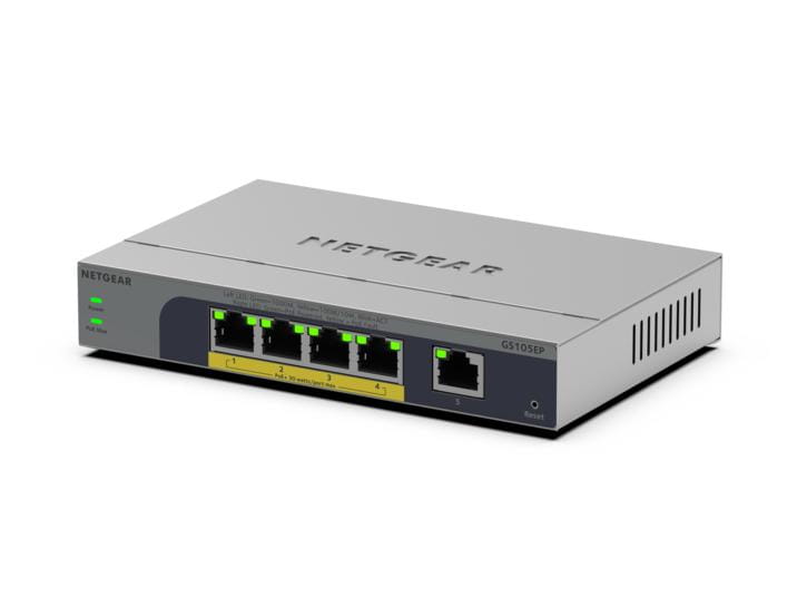 Netgear Easy Smart GS105EP - Switch - L3 - Smart - 1 x 10/100/1000 + 4 x 10/100/1000 (PoE+)