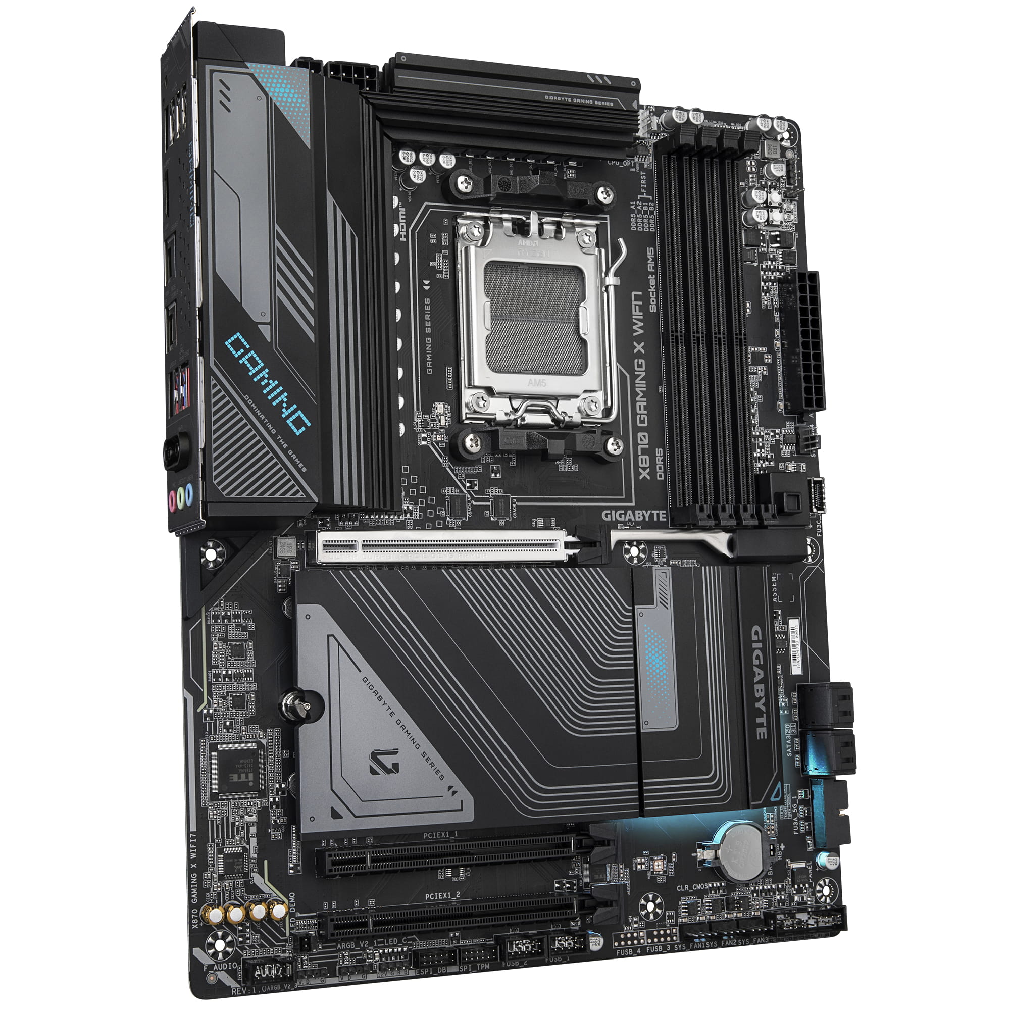 Gigabyte X870 GAMING X WIFI7 - Motherboard - ATX - Socket AM5 - AMD X870 Chipsatz - USB-C 3.2 Gen 2x2, USB4, USB 3.2 Gen 1, USB 3.2 Gen 2 - 2.5 Gigabit LAN, Bluetooth, Wi-Fi 7 - Onboard-Grafik (CPU erforderlich)