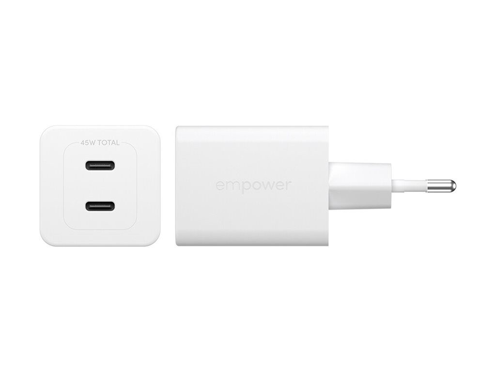 PanzerGlass empower by PanzerGlass - Netzteil - 45 Watt - Power Delivery 3.1 - 2 Ausgabeanschlussstellen (USB-C)