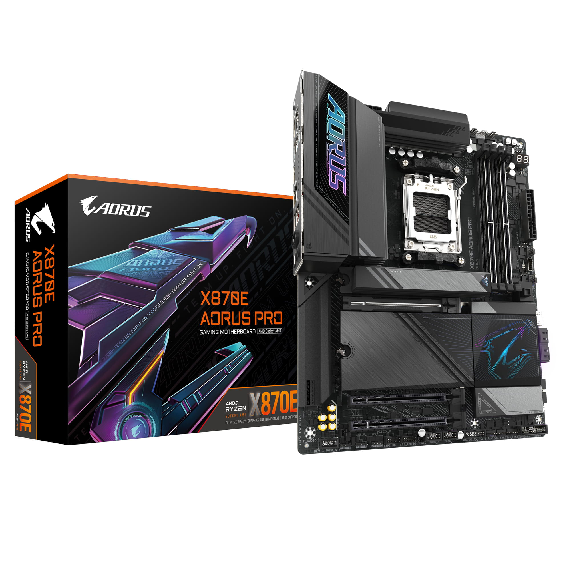 Gigabyte AORUS X870E PRO - Motherboard - ATX - Socket AM5 - AMD X870E Chipsatz - USB-C 3.2 Gen 2x2, USB4, USB 3.2 Gen 1, USB 3.2 Gen 2 - 2.5 Gigabit LAN, Bluetooth, Wi-Fi 7 - Onboard-Grafik (CPU erforderlich)