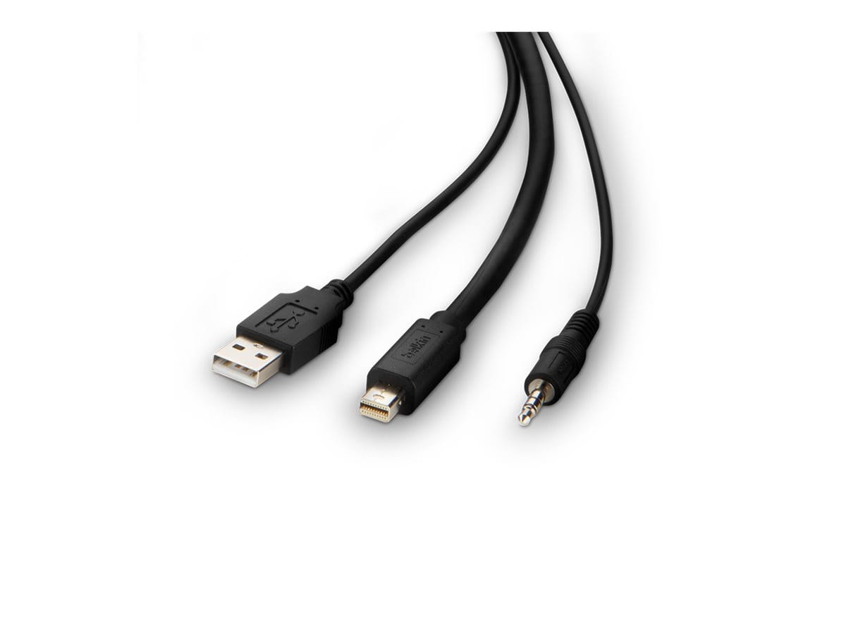 Belkin Secure KVM Combo Cable - Video- / USB- / Audio-Kabel - USB, Mini-Stecker, Mini DisplayPort (M)
