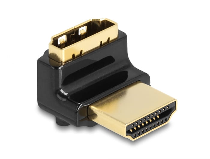Delock Highspeed - HDMI-Adapter - HDMI männlich zu HDMI weiblich gewinkelt - 2.2 m - Schwarz - unterstützt 4K 144 Hz (3840 x 2160)