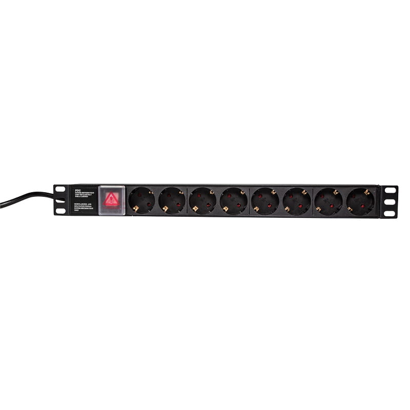 LogiLink Stromverteilungseinheit (Rack - einbaufähig) - Wechselstrom 250 V - 3500 Watt - Eingabe, Eingang power CEE 7/7 - Ausgangsanschlüsse: 8 - 1U - 48.3 cm (19")