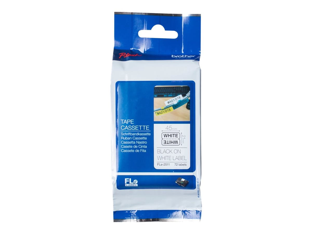 Brother FLe 2511 - Polyester - Schwarz auf Weiß - 21 x 45 mm 72 Etikett(en) (1 Rolle(n)