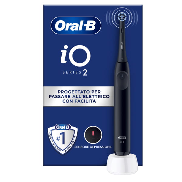 Braun Oral-B iO 2, Erwachsener, Rotierende Zahnbürste, Tägliche Pflege, Sensibel, Super sensitive, Schwarz, 2 min, Akku