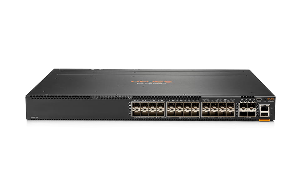 HPE Aruba Networking 6300M - Switch - L3 - managed - 24 x 1 Gigabit / 10 Gigabit SFP+ + 4 x 1 Gigabit / 10 Gigabit / 25 Gigabit / 50 Gigabit SFP56 (Uplink / Stacking) HPE Aruba Networking 6300M - Switch - L3 - managed - 24 x 1 Gigabit / 10 Gigabit SFP+ + 4 x 1 Gigabit / 10 Gigabit / 25 Gigabit / 50 Gigabit SFP56 (Uplink / Stacking)