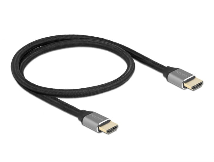 Delock Ultra High Speed - HDMI-Kabel - HDMI männlich zu HDMI männlich - 50 cm - Dreifachisolierung - Grau - hauchvergoldete Kontakte, unterstützt 8K 60 Hz (7680 x 4320)