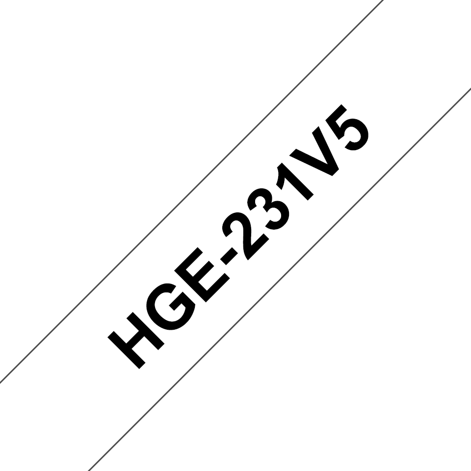 Brother HGE-231V5 - Schwarz auf Weiß - Rolle (1,2 cm x 8 m)