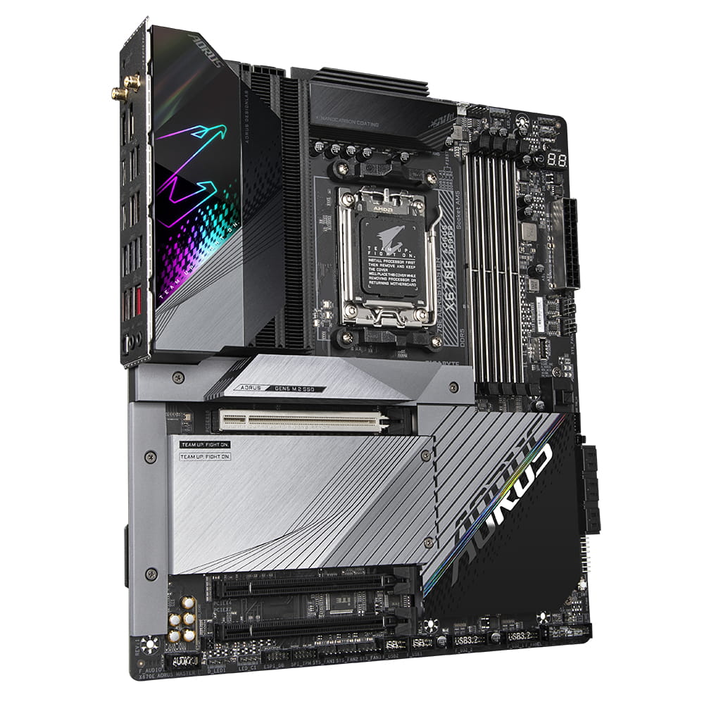 Gigabyte X670E AORUS MASTER - 1.0 - Motherboard - E-ATX - Socket AM5 - AMD X670E Chipsatz - USB-C 3.2 Gen2, USB-C Gen 2x2, USB 3.2 Gen 1, USB 3.2 Gen 2 - 2.5 Gigabit LAN, Bluetooth, Wi-Fi 6 - Onboard-Grafik (CPU erforderlich)