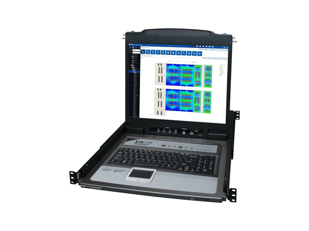 Tripp Eaton Tripp Lite Series 8-Port Rack Console KVM Switch w/19" LCD & 8 PS2/USB Cables 1U - KVM-Konsole mit KVM-Switch - 8 Anschlüsse - 48.3 cm (19")
