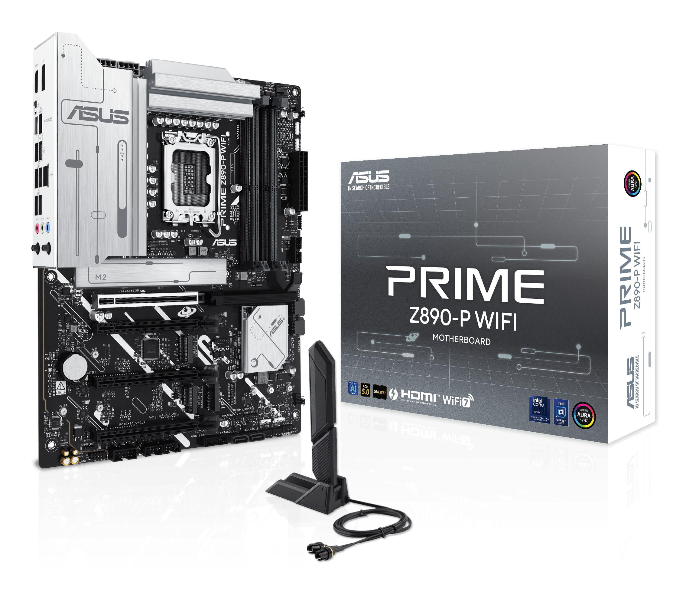 ASUS PRIME Z890-P WIFI - Motherboard - ATX - LGA1851 Sockel - Z890 Chipsatz - USB4, USB 3.2 Gen 2, USB 3.2 Gen 1, USB-C 3.2 Gen 1 - Wi-Fi 7, Bluetooth, 2.5 Gigabit LAN - Onboard-Grafik (CPU erforderlich)