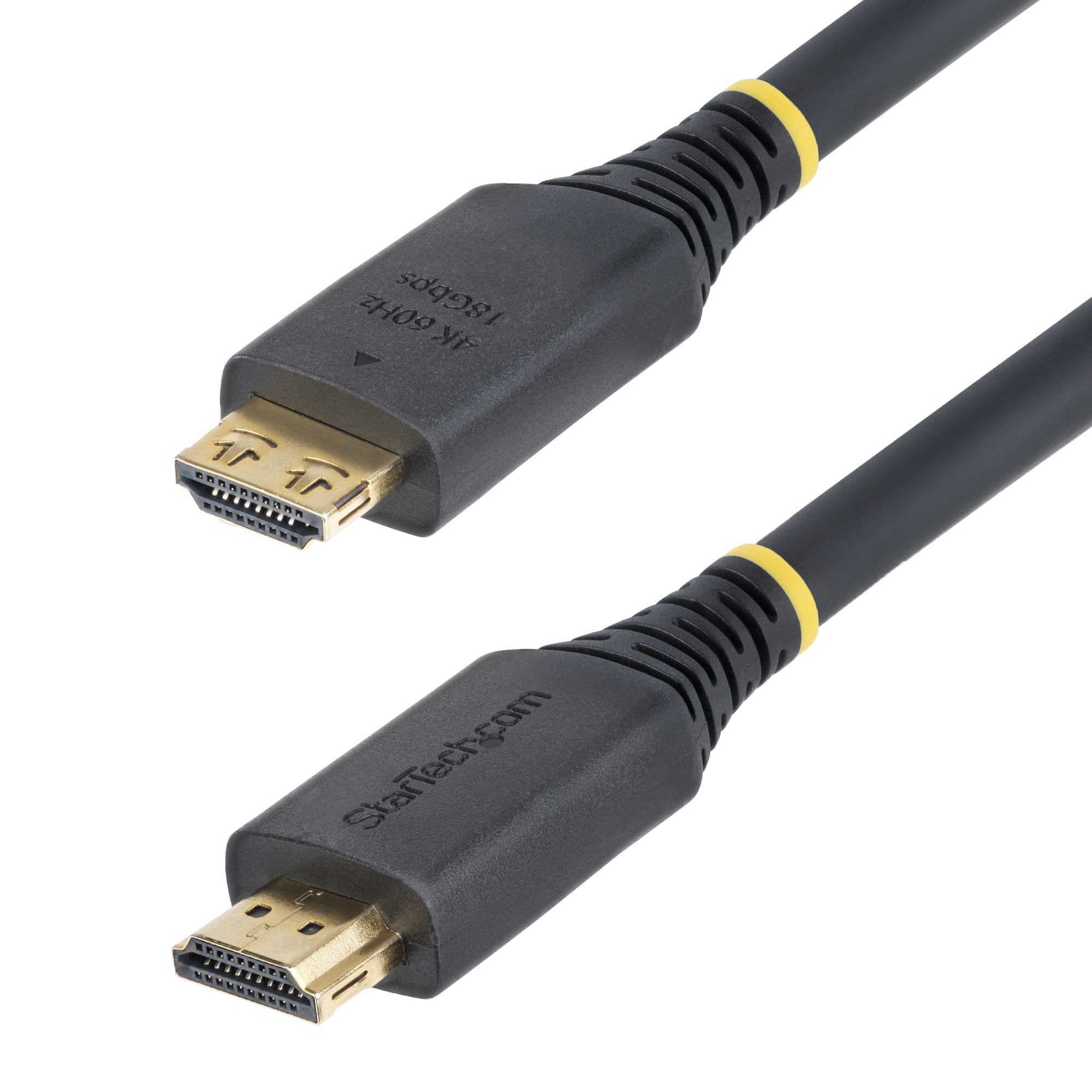 StarTech.com 20ft (6m) Active HDMI Cable w/Gripping Connectors - Hohe Geschwindigkeit - HDMI-Kabel mit Ethernet - HDMI männlich zu HDMI männlich - 6.1 m - abgeschirmt - Schwarz - halogenfrei, aktiv, 4K60Hz-Unterstützung, 1440p (UWQHD)
