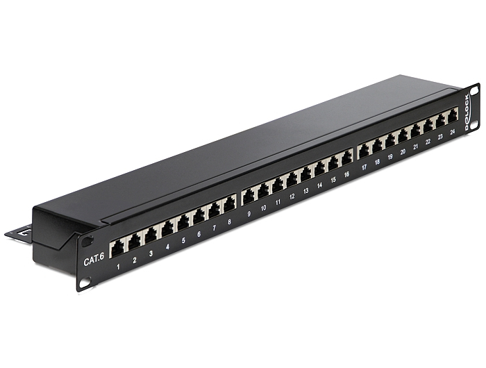 Delock Patch Panel - CAT 6 - RJ-45 X 24 - Schwarz - 1U - 48.3 cm (19")