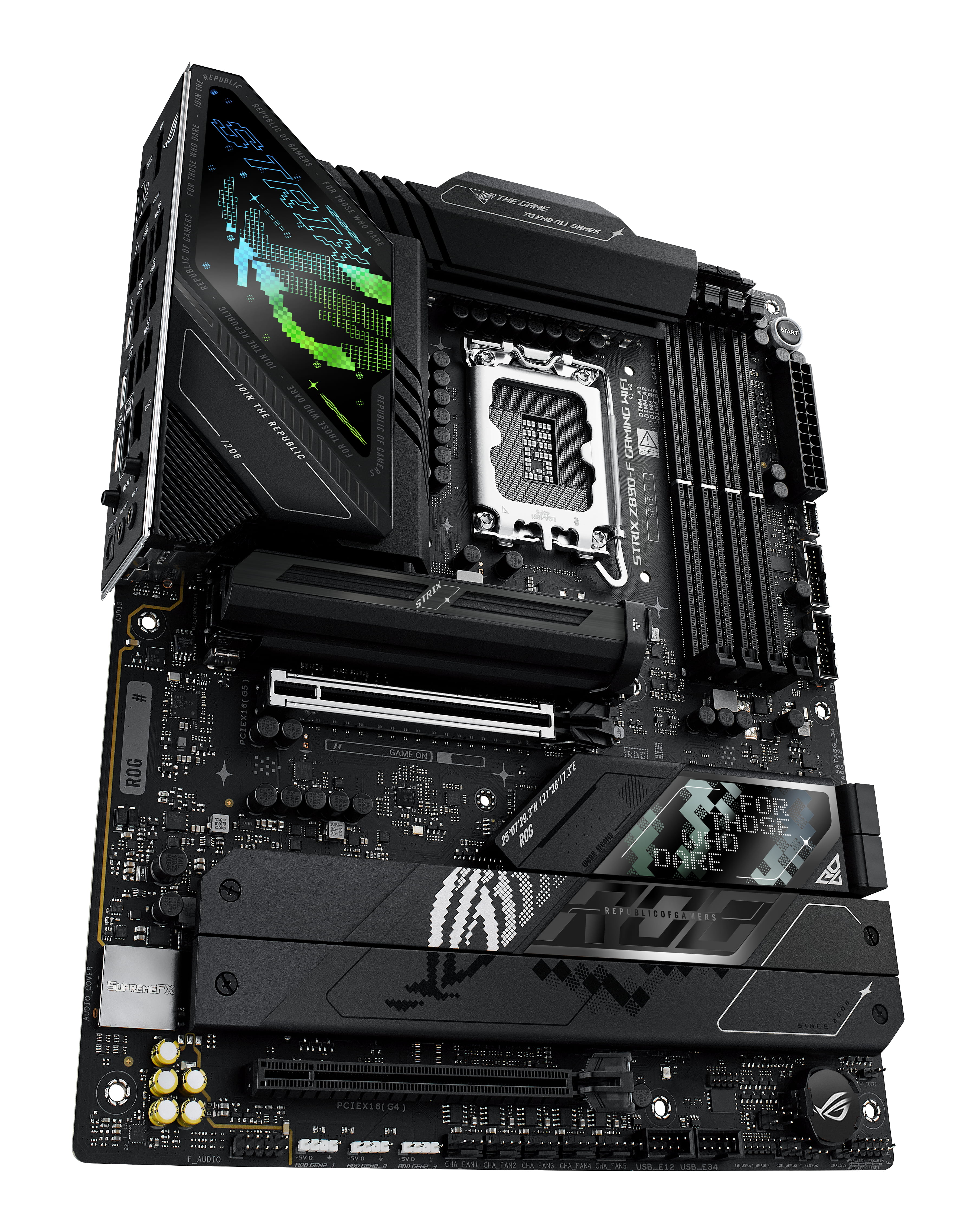 ASUS ROG STRIX Z890-F GAMING WIFI - Motherboard - ATX - LGA1851 Sockel - Z890 Chipsatz - USB-C 3.2 Gen 2x2, USB 3.2 Gen 1, USB 3.2 Gen 2, USB-C 3.2 Gen2, USB4 - 2.5 Gigabit LAN, Wi-Fi 7, Bluetooth - Onboard-Grafik (CPU erforderlich)