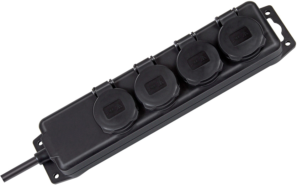 Brennenstuhl Extension socket IP44 4-way black