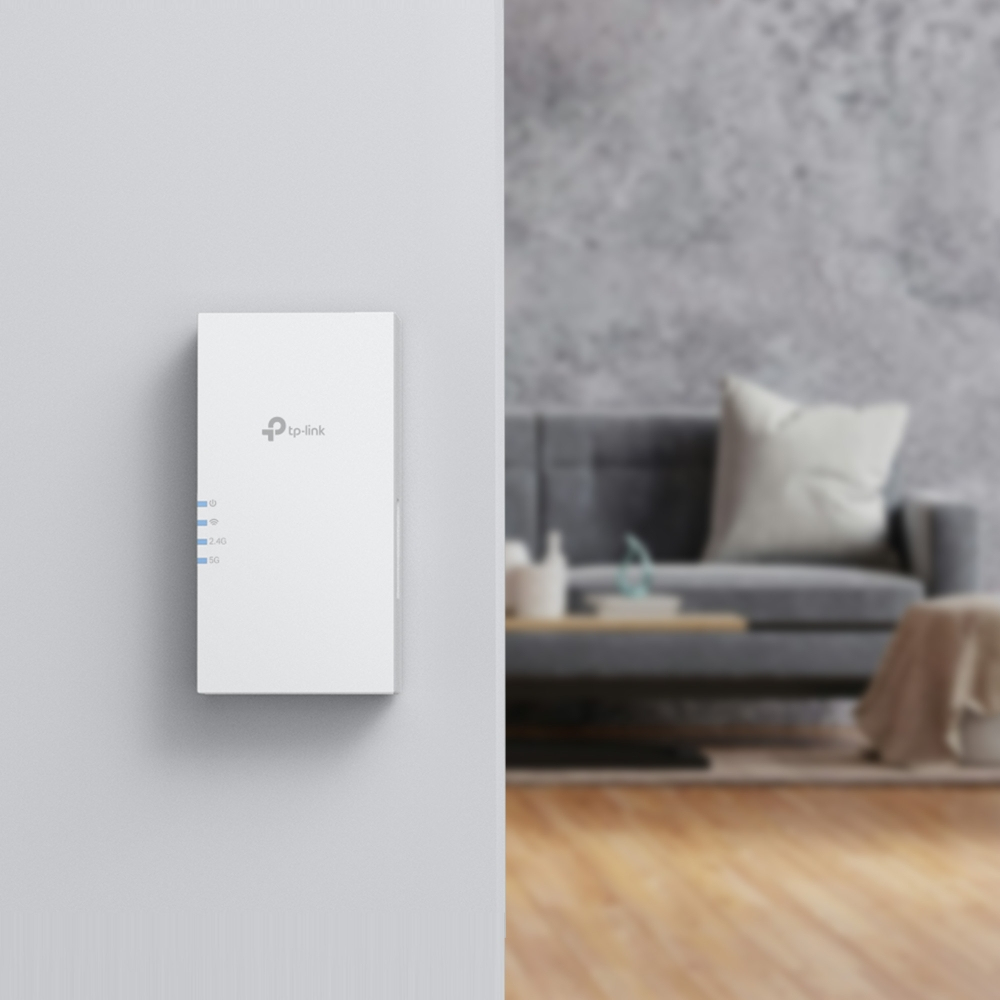 TP-LINK RE220BE, Netzwerk-Repeater, 1000 Mbit/s, Extern, IEEE 802.11a, IEEE 802.11ac, IEEE 802.11ax, IEEE 802.11b, IEEE 802.11be, IEEE 802.11g, IEEE 802.11n, HTTPS, WPA, WPA2, WPA2-PSK, WPA3, WPS, Weiß