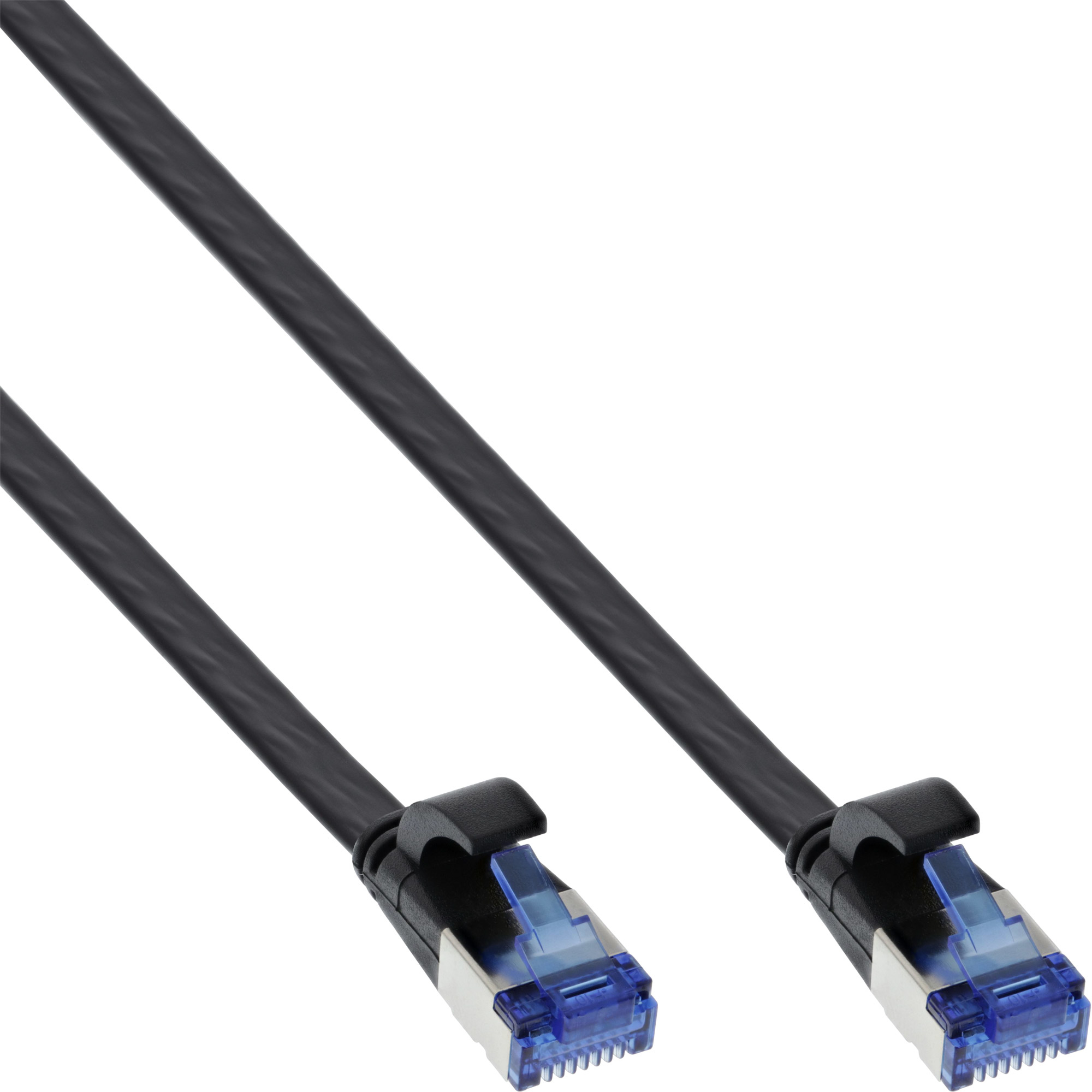 InLine Patchkabel flach - U/FTP - Cat.6A - TPE halogenfrei - schwarz - 1,5m