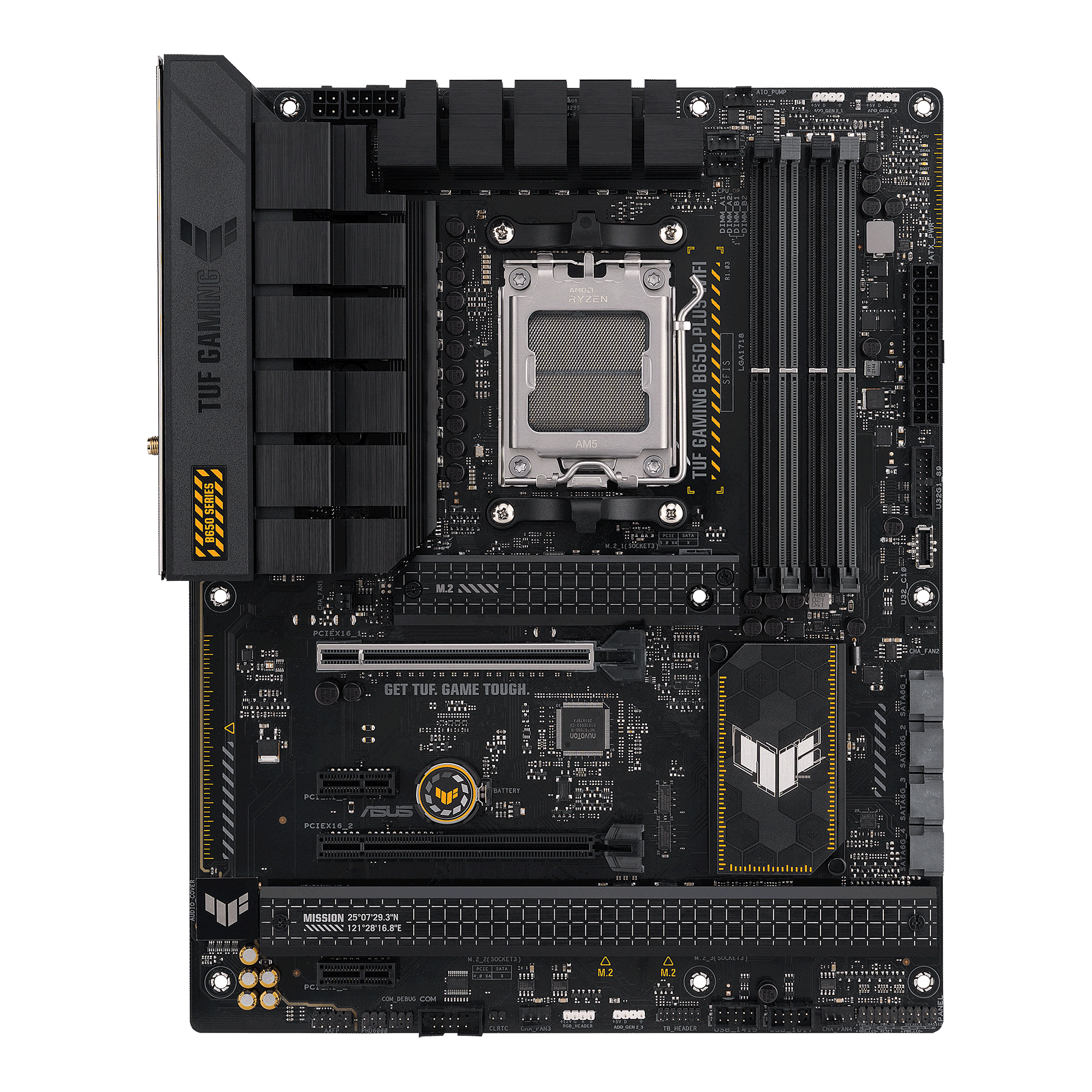 ASUS TUF Gaming B650-Plus WiFi - Motherboard - ATX - Socket AM5 - AMD B650 Chipsatz - USB-C 3.2 Gen 2x2, USB 3.1 Gen 2, USB 3.2 Gen 2, USB-C 3.2 Gen2, USB-C 3.2 Gen 1 - 2.5 Gigabit LAN, Wi-Fi 6, Bluetooth - Onboard-Grafik (CPU erforderlich)