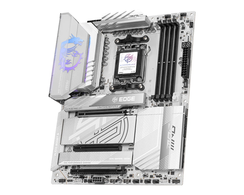 MSI MPG X870E EDGE TI WIFI - Motherboard - ATX - Socket AM5 - AMD X870E Chipsatz - USB4, USB-C 3.2 Gen 2x2, USB-C 3.2 Gen2, USB 3.2 Gen 2, USB 3.2 Gen 1 - 5 Gigabit Ethernet, Wi-Fi 7, Bluetooth - Onboard-Grafik (CPU erforderlich)