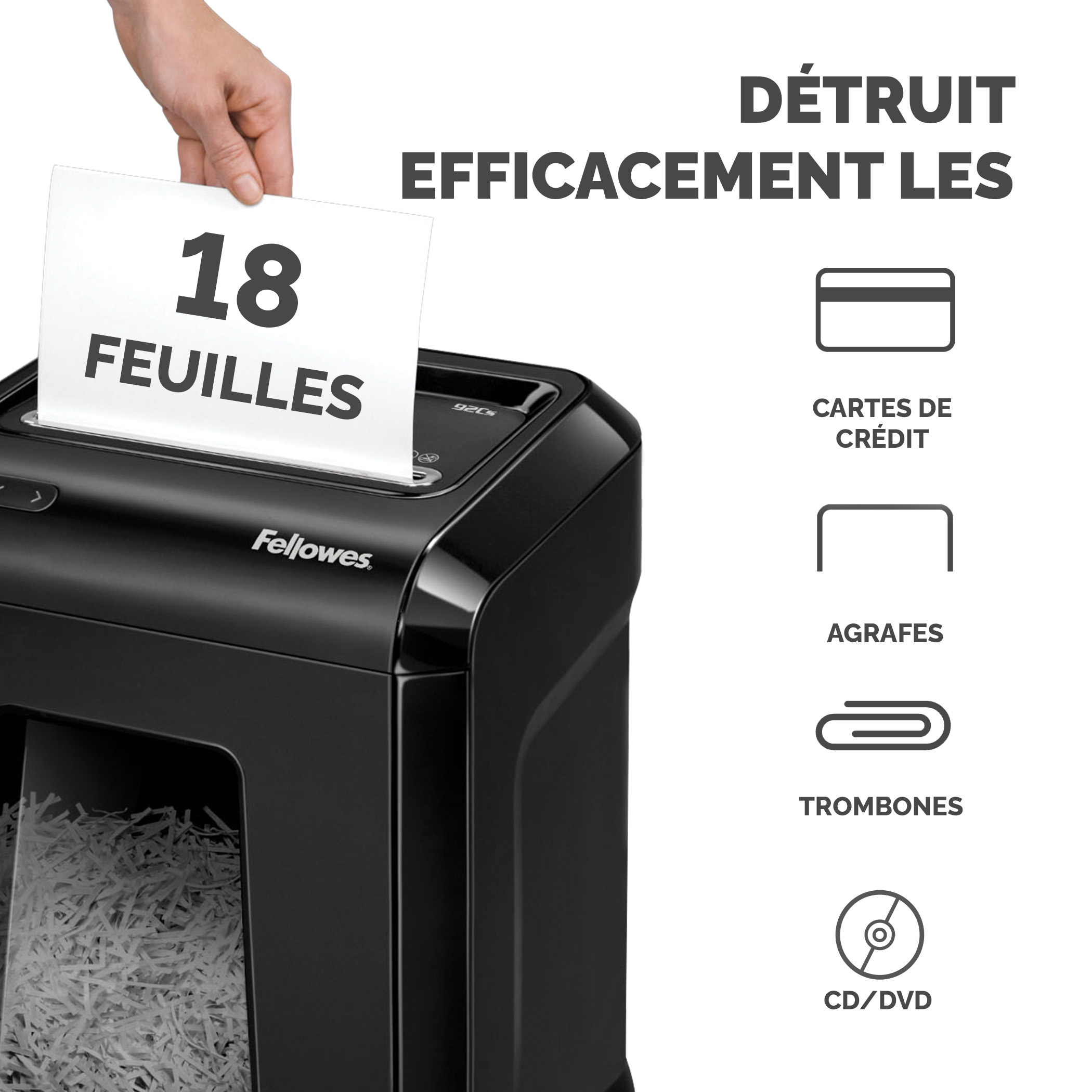 Fellowes Powershred 92Cs - Vorzerkleinerer - Kreuzschnitt