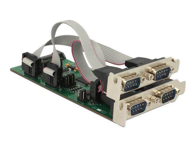 Delock PCI Express Card > 3 x Serial RS-232 + 1 x TTL 3.3 V / RS-232 with Voltage Supply - Serieller Adapter - PCI Express x1 Low-Profile - RS-232 x 3 + RS-232 (TTL)