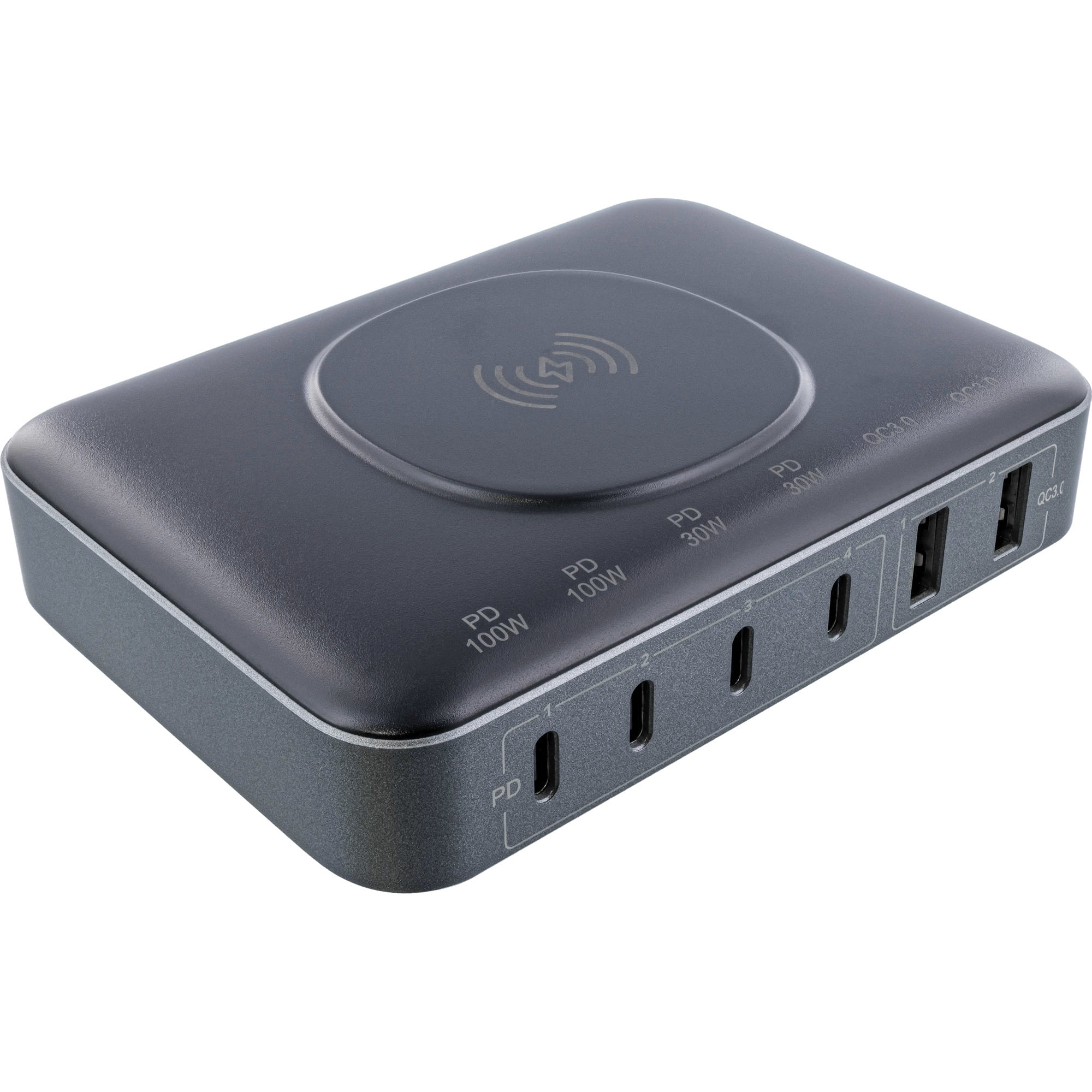 InLine Qi Powerstation Multiport Netzteil - 4x USB-C - 2x USB-A - GaN - 100W