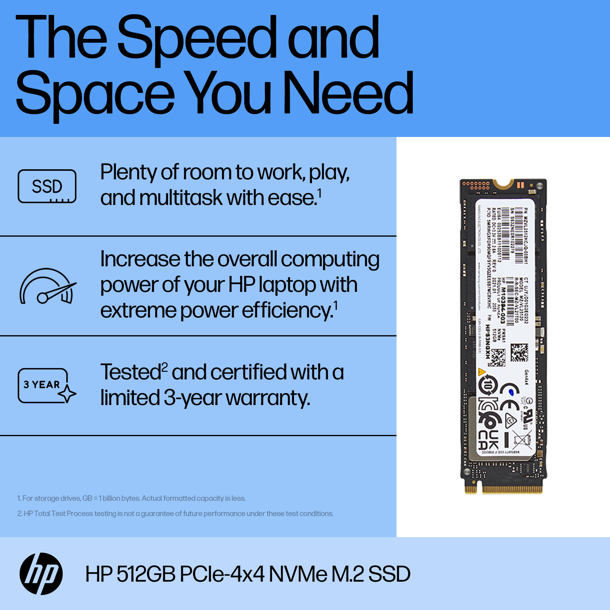HP Solid-State-Laufwerk, PCIe 4x4 NVMe, (512 GB), 512 GB, M.2