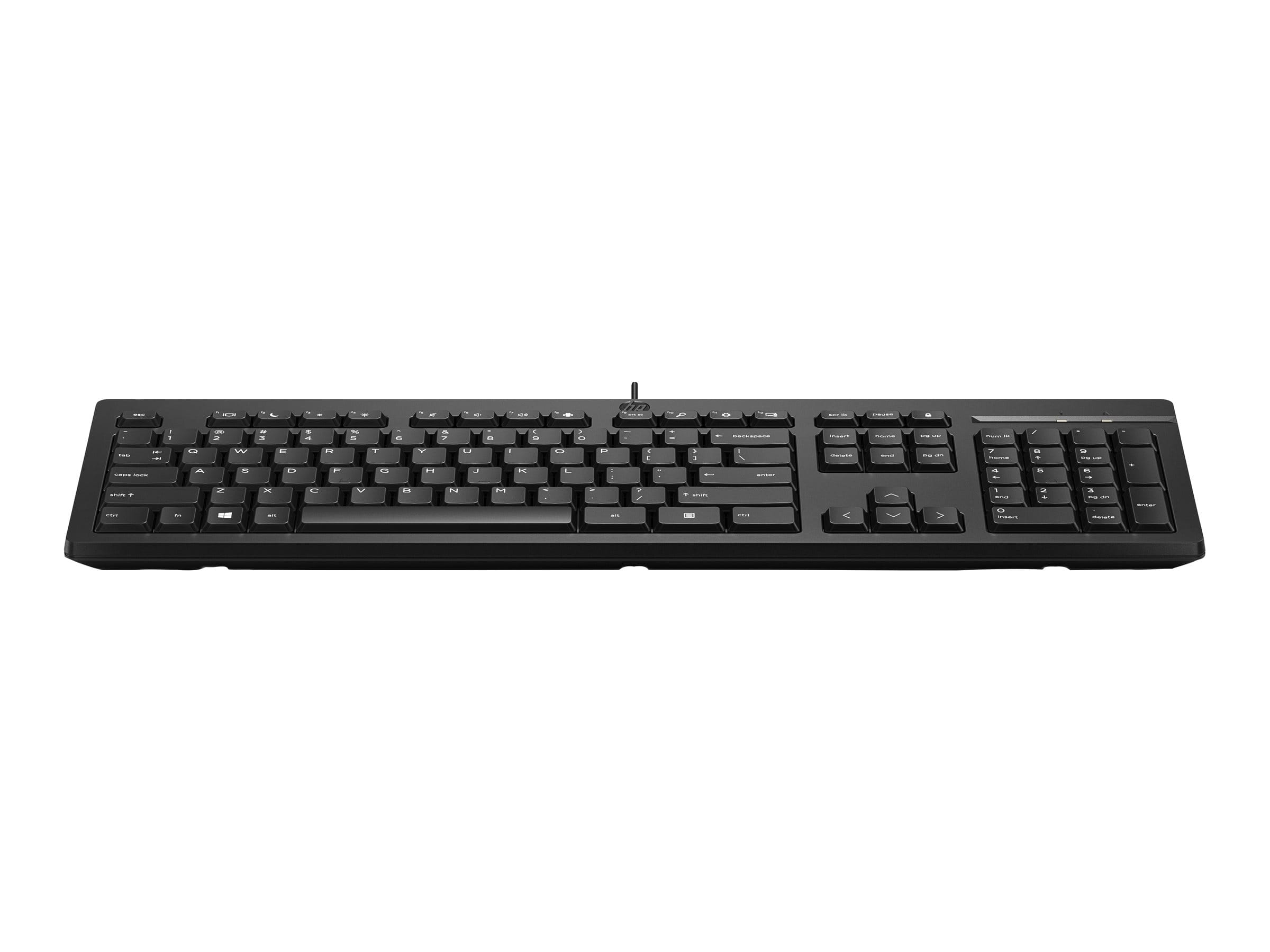 HP 125 - Tastatur - full size - USB - QWERTY - Dänisch - Schwarz (Packung mit 12)
