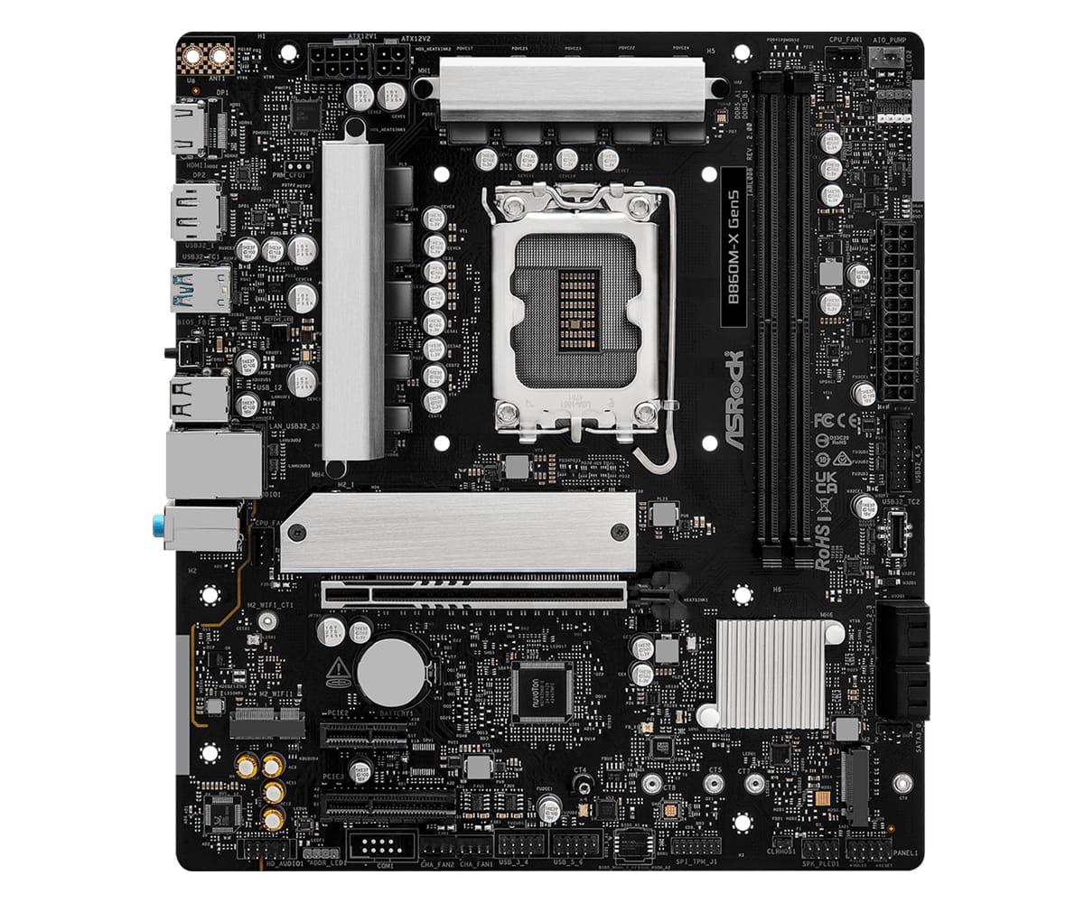 ASRock B860M-X GEN 5 schwarz/silber - Mainboard - Intel Sockel 1851 Core Ultra - Mainboard - Intel Sockel 1851 (Core Ultra 100&200)
