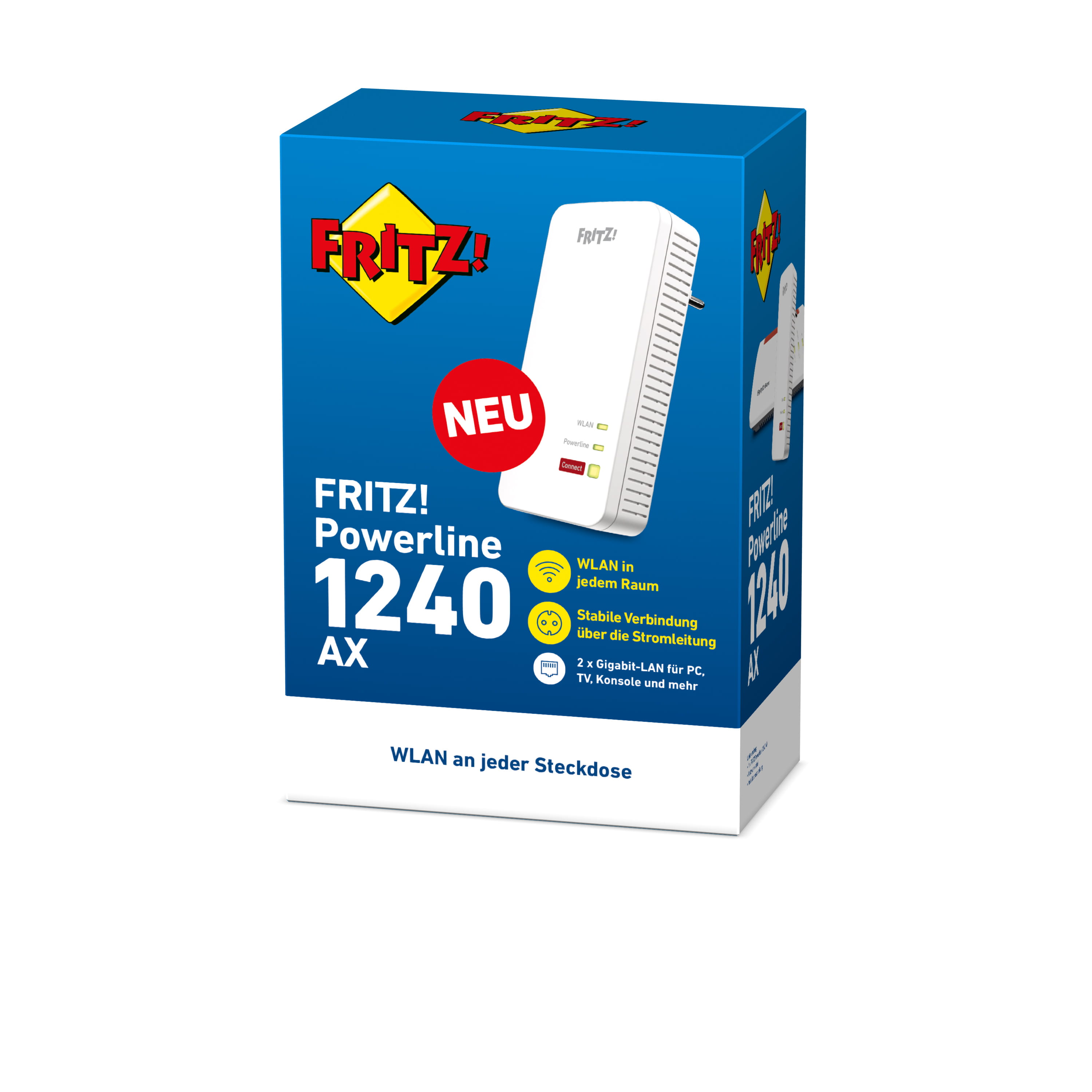 AVM FRITZ!Powerline 1240 AX - Powerline-Adapter 1GbE, HomePlug AV (HPAV)