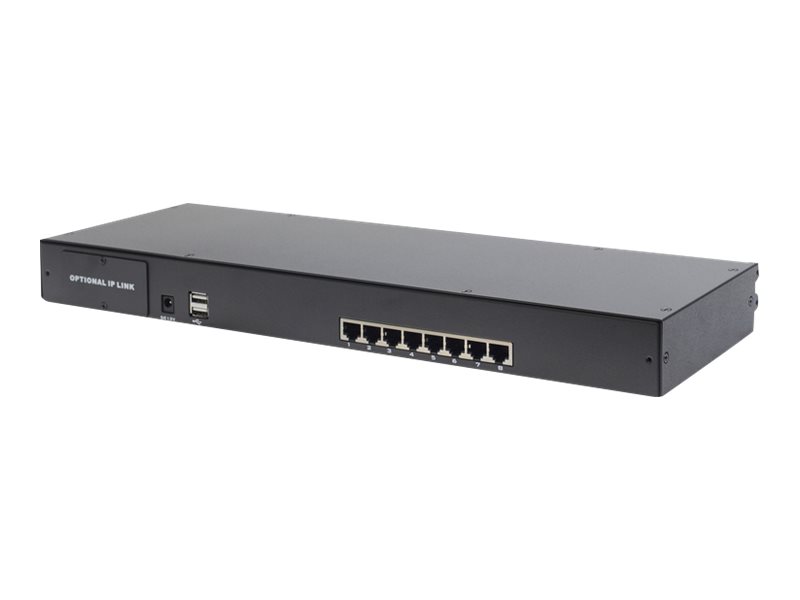 DIGITUS 19" LCD KVM Konsole, 8-Port CAT 5, deutsche Tastatur