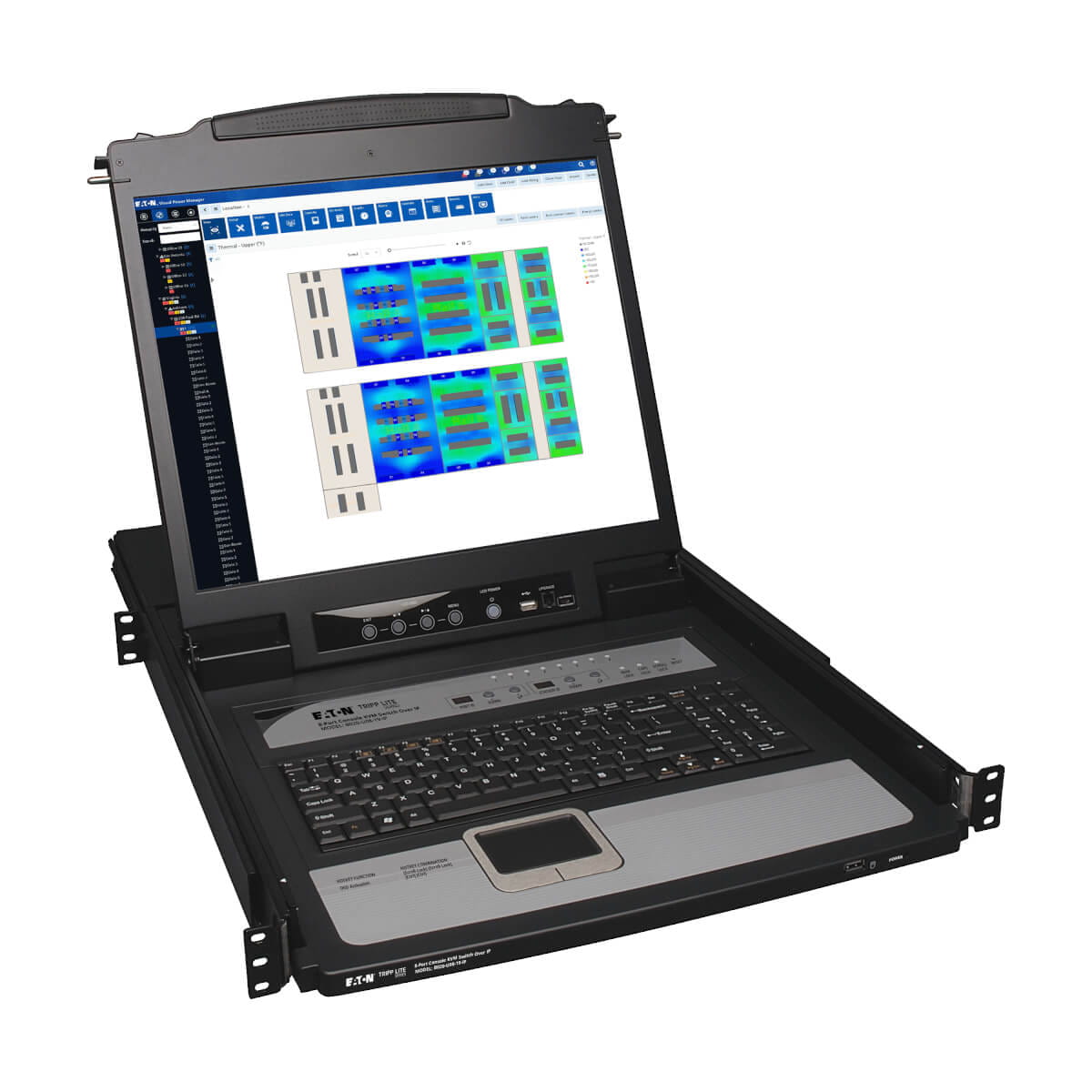 Eaton Tripp Lite Series 8-Port Rack Console KVM Switch built in IP w/ 19" LCD 1U - KVM-Konsole mit KVM-Switch - 8 Anschlüsse - 48.3 cm (19")