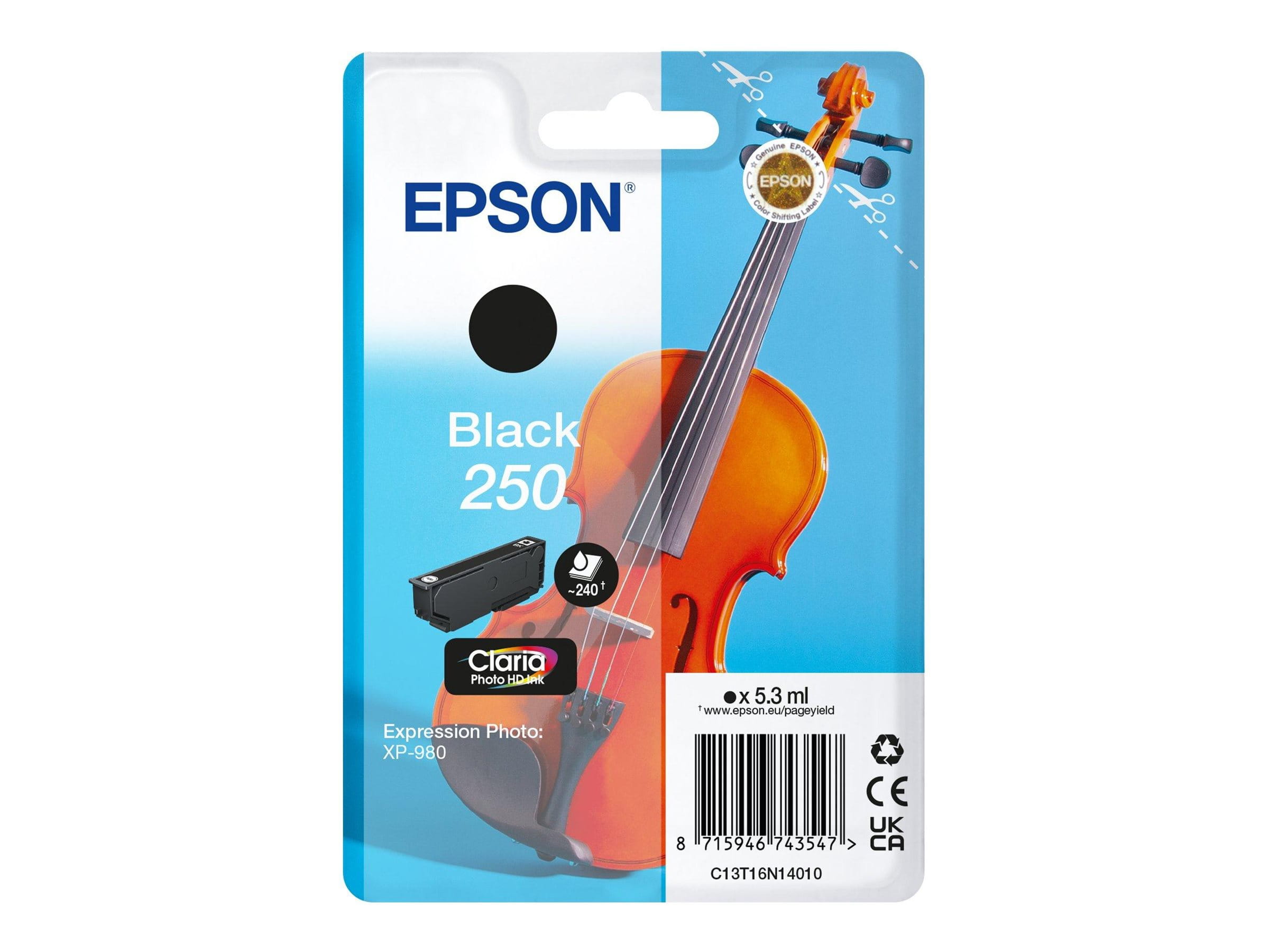 Epson 250 - 5.3 ml - Schwarz - original - Blisterverpackung