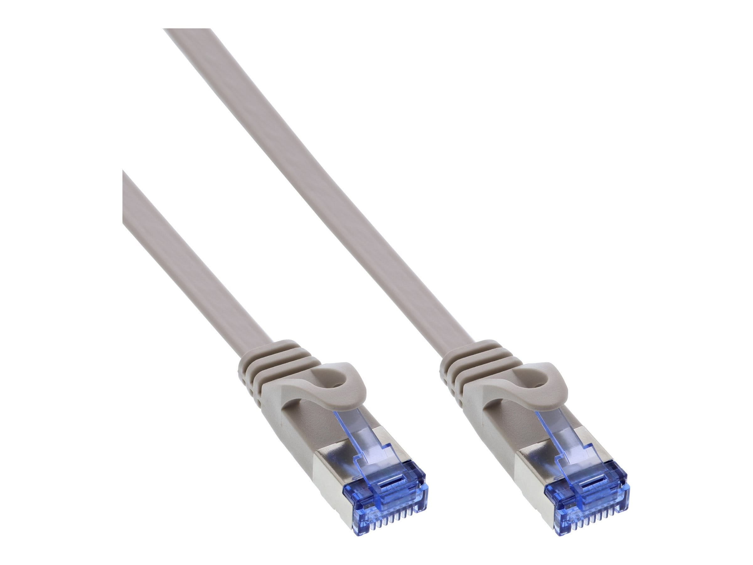 InLine Patchkabel flach - U/FTP - Cat.6A - grau - 0,5m