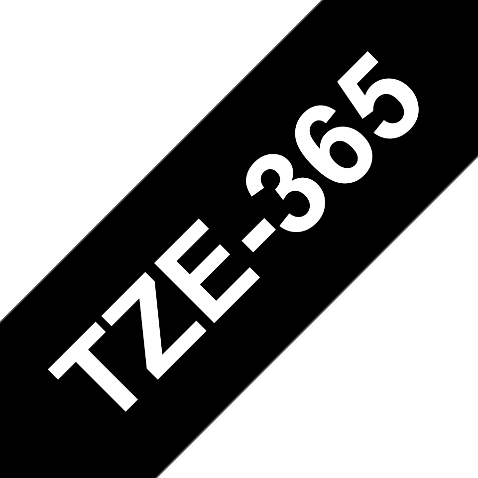 Brother TZe-365 - Weiß auf Schwarz - Rolle (3,6 cm x 8 m)
