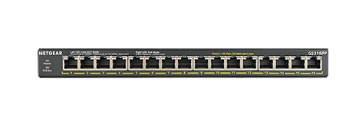 Netgear GS316PP - Switch - unmanaged - 16 x 10/100/1000 (PoE+)