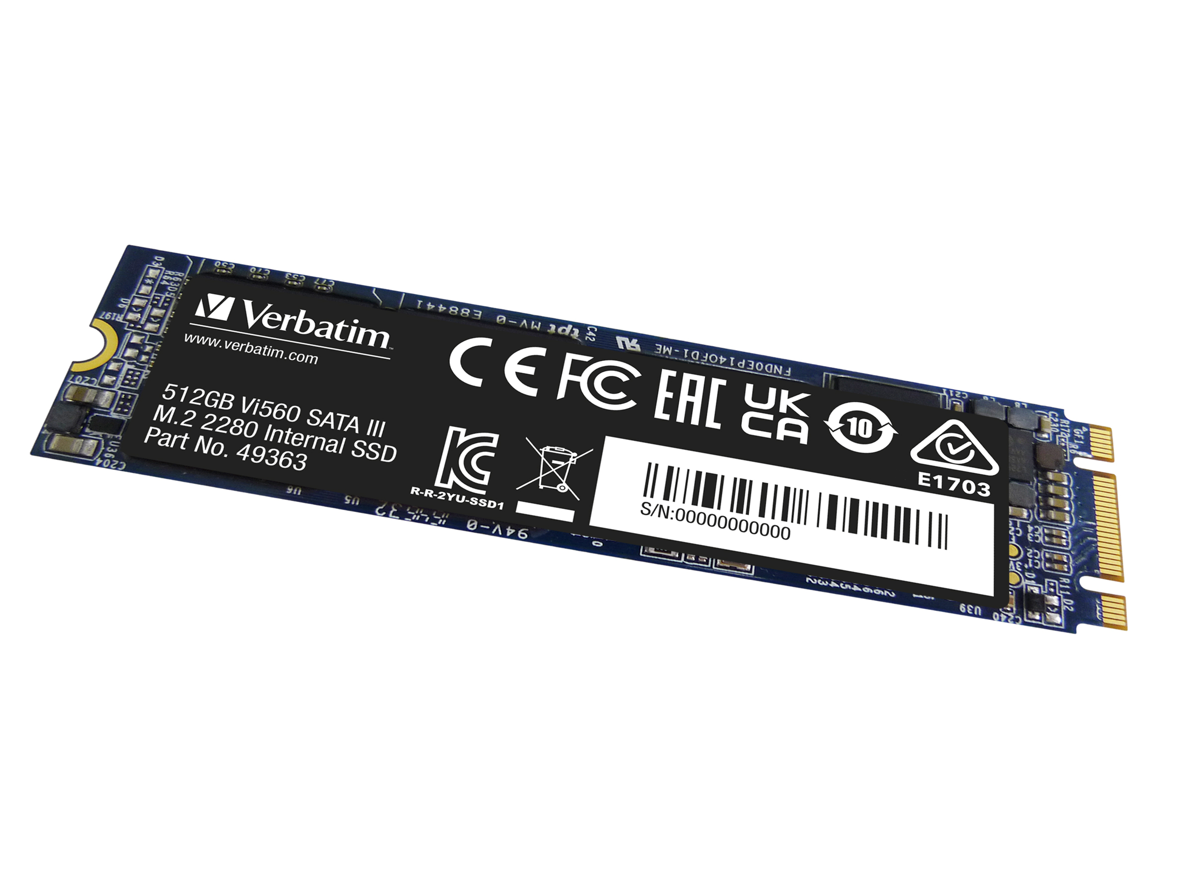 Verbatim Vi560 S3 - SSD - 512 GB - intern - M.2 2280 Verbatim Vi560 S3 - SSD - 512 GB - intern - M.2 2280