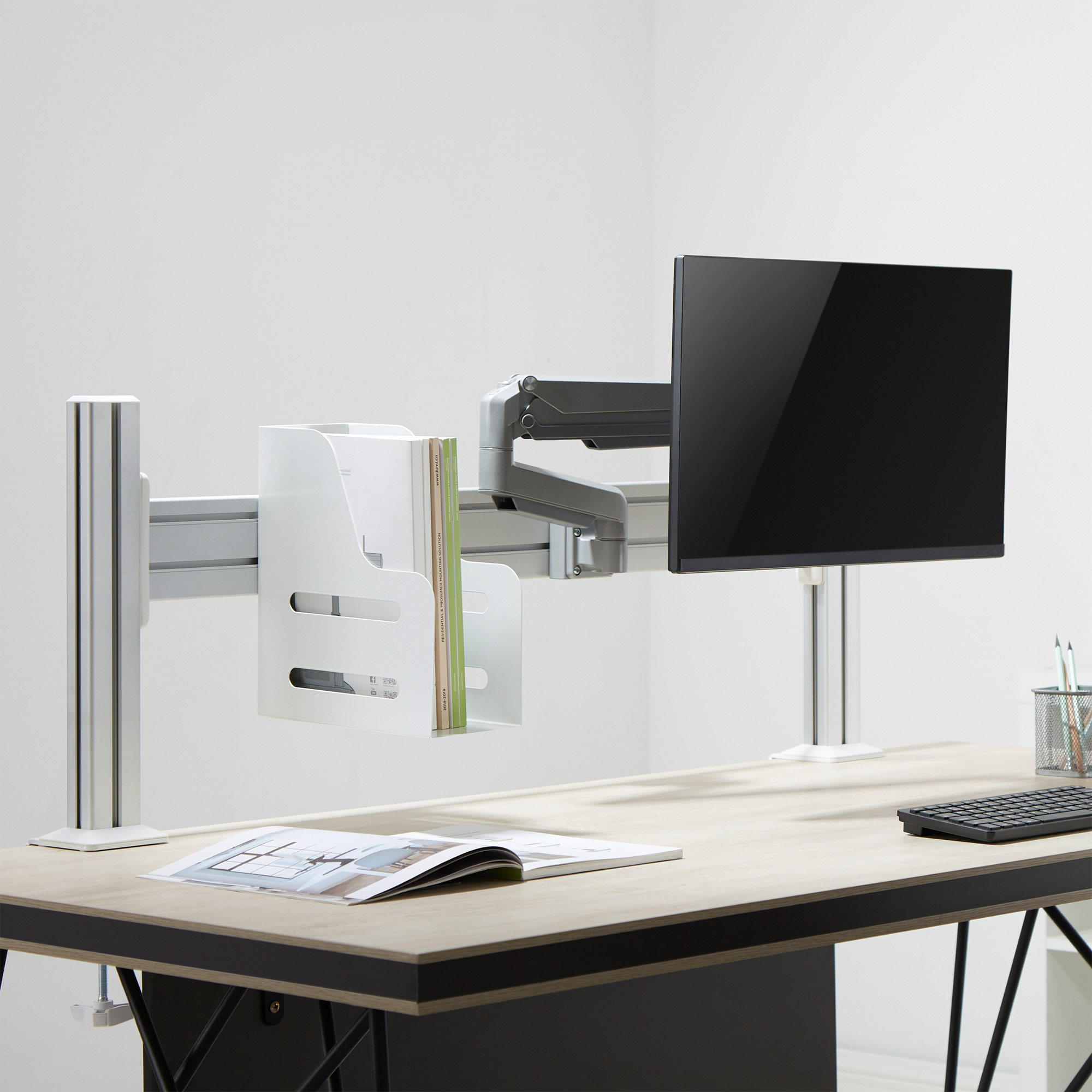 InLine Slatwall Panel Aluminium - für Tischhalterung - 1m