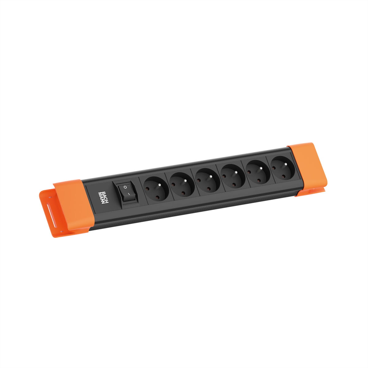 Bachmann CONNECTUS 6xUTE 1xSchalter CEE7/7 Schwarz/Orange - Steckdosenleiste