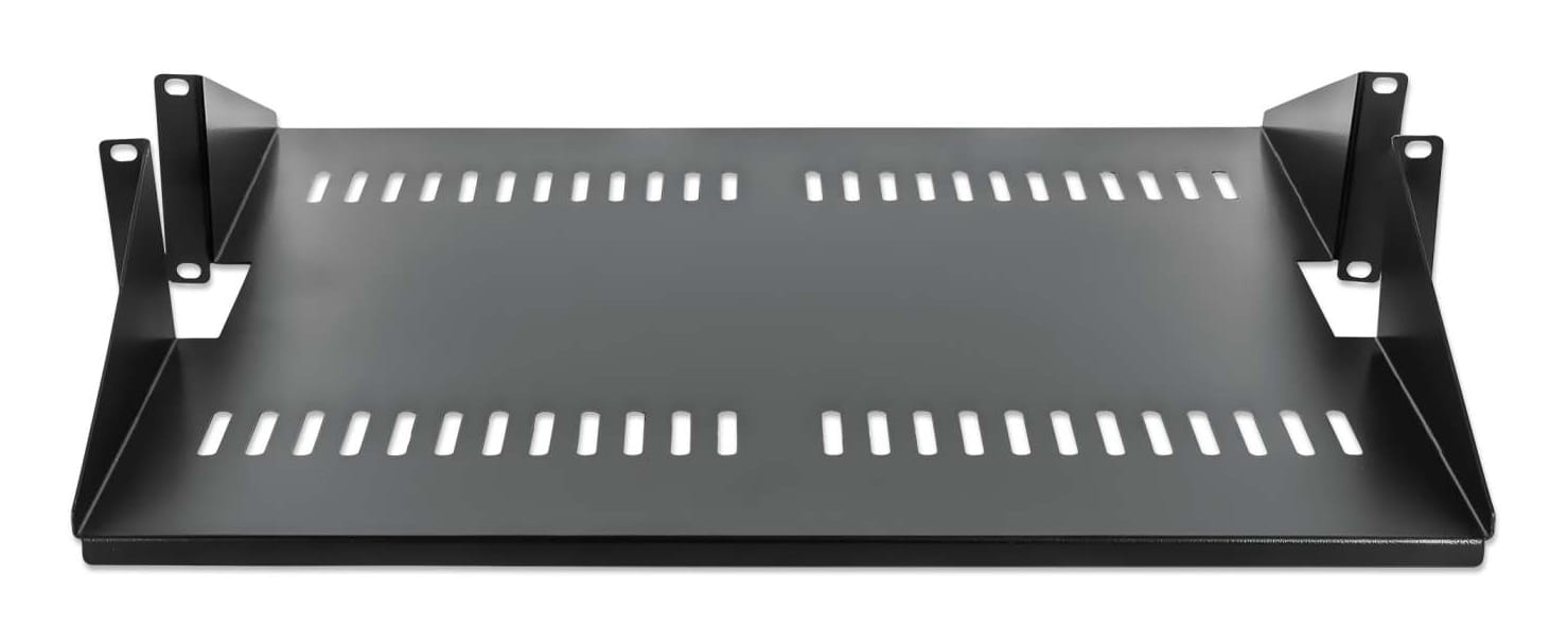 Intellinet 19" Double-Sided Cantilever Shelf, 2U, Double-Sided Shelf for 19" Rack, Max 25kg, Black, Three Year Warranty - Rack - Regal - Schwarz, RAL 9005 - 2U - 48.3 cm (19")