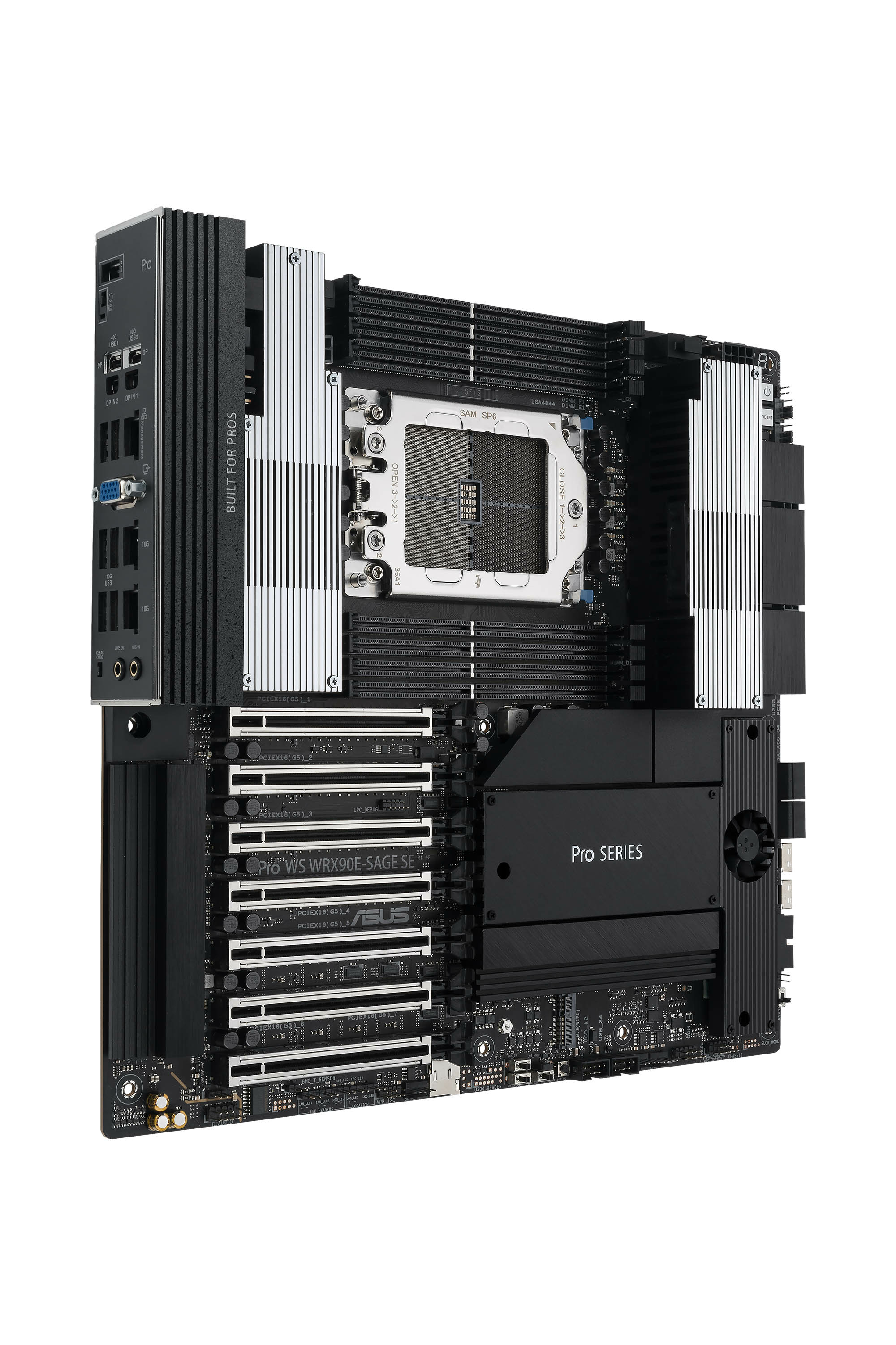ASUS PRO WS WRX90E-SAGE SE - Motherboard - SSI EEB AST2600 - Socket sTR5 - AMD WRX90 Chipsatz - USB 3.2 Gen 1, USB-C 3.2 Gen 2x2, USB4 - Gigabit LAN - Onboard-Grafik (CPU erforderlich)