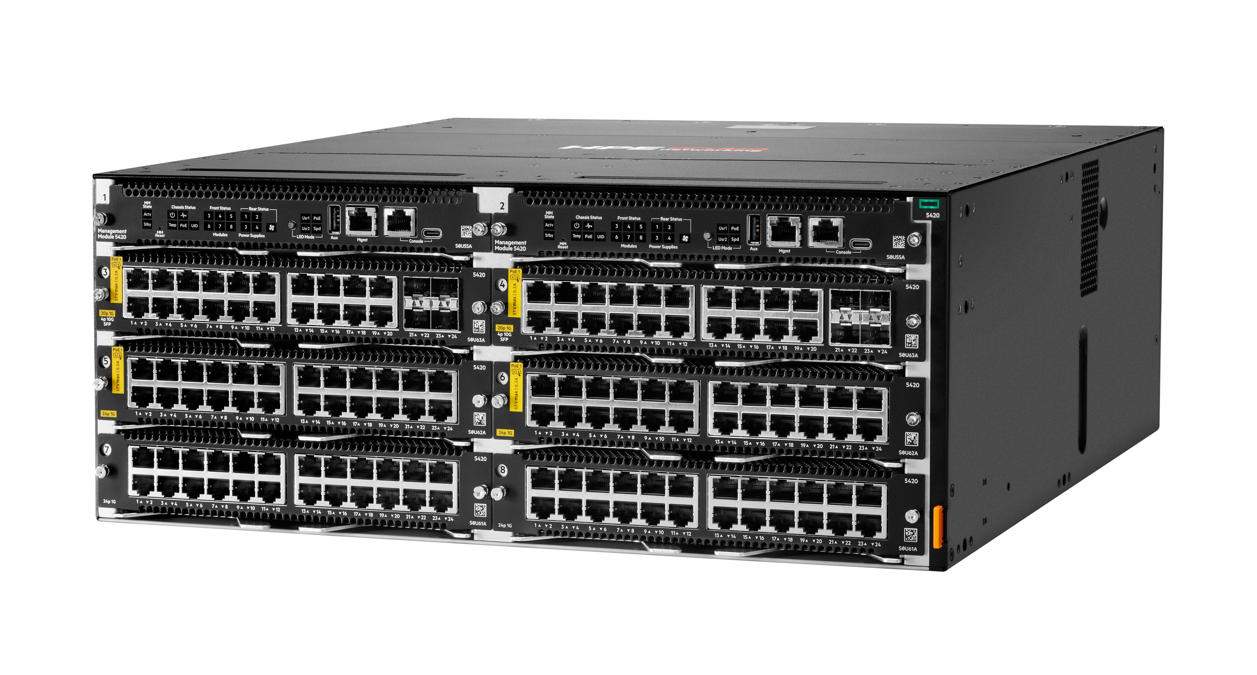 HPE Aruba Networking CX 5420 20p 10M/100M/1G Class4 PoE 4p SFP+ 1G/10G LRM Module - Switch - L3 - managed - 20 x 10/100/1000 (PoE Class 4)