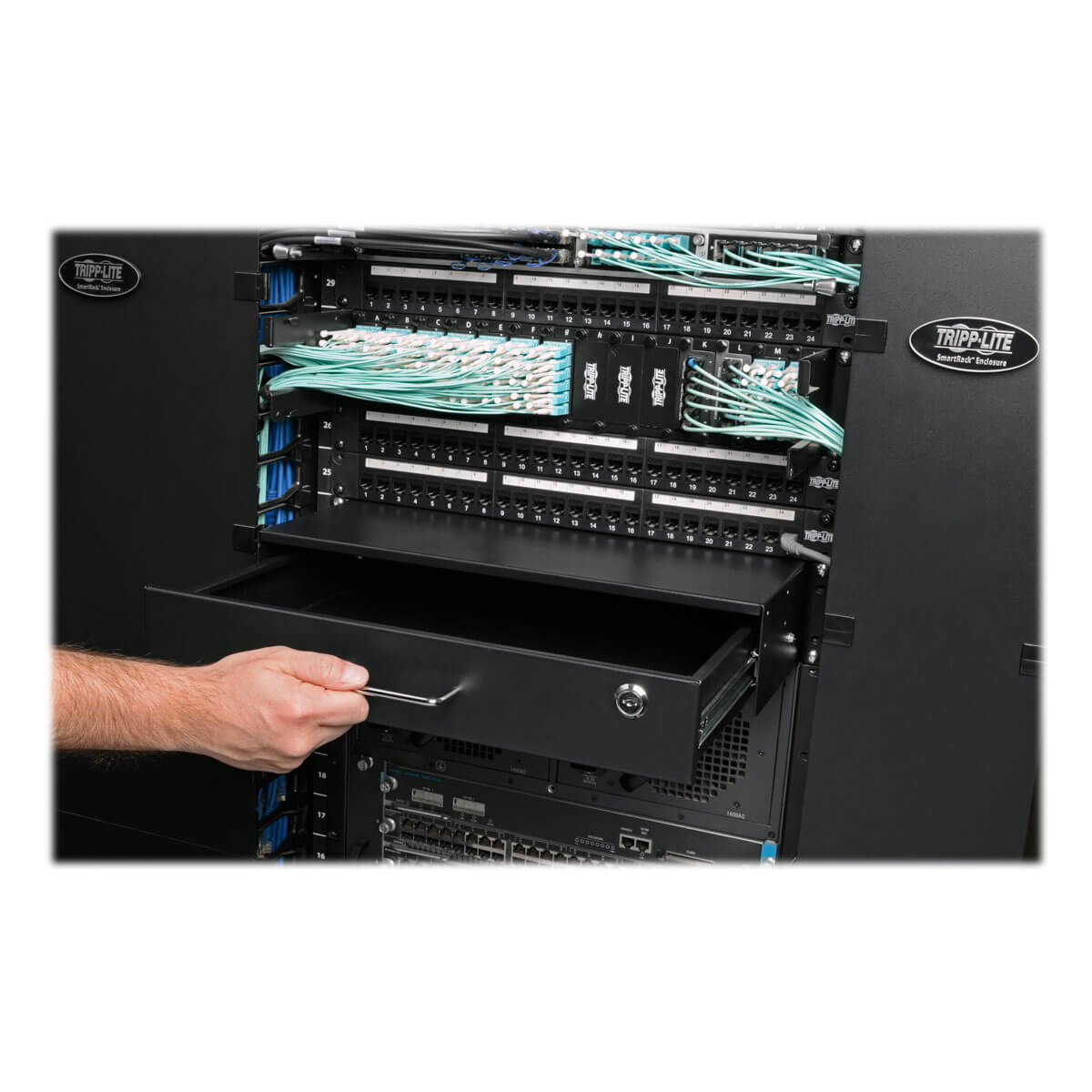Tripp Eaton Tripp Lite Series 2U Locking Rackmount Storage Drawer Rack Enclosures/ Open Frame - Rack Storage Drawer - Schwarz - 2U - 48.3 cm (19")