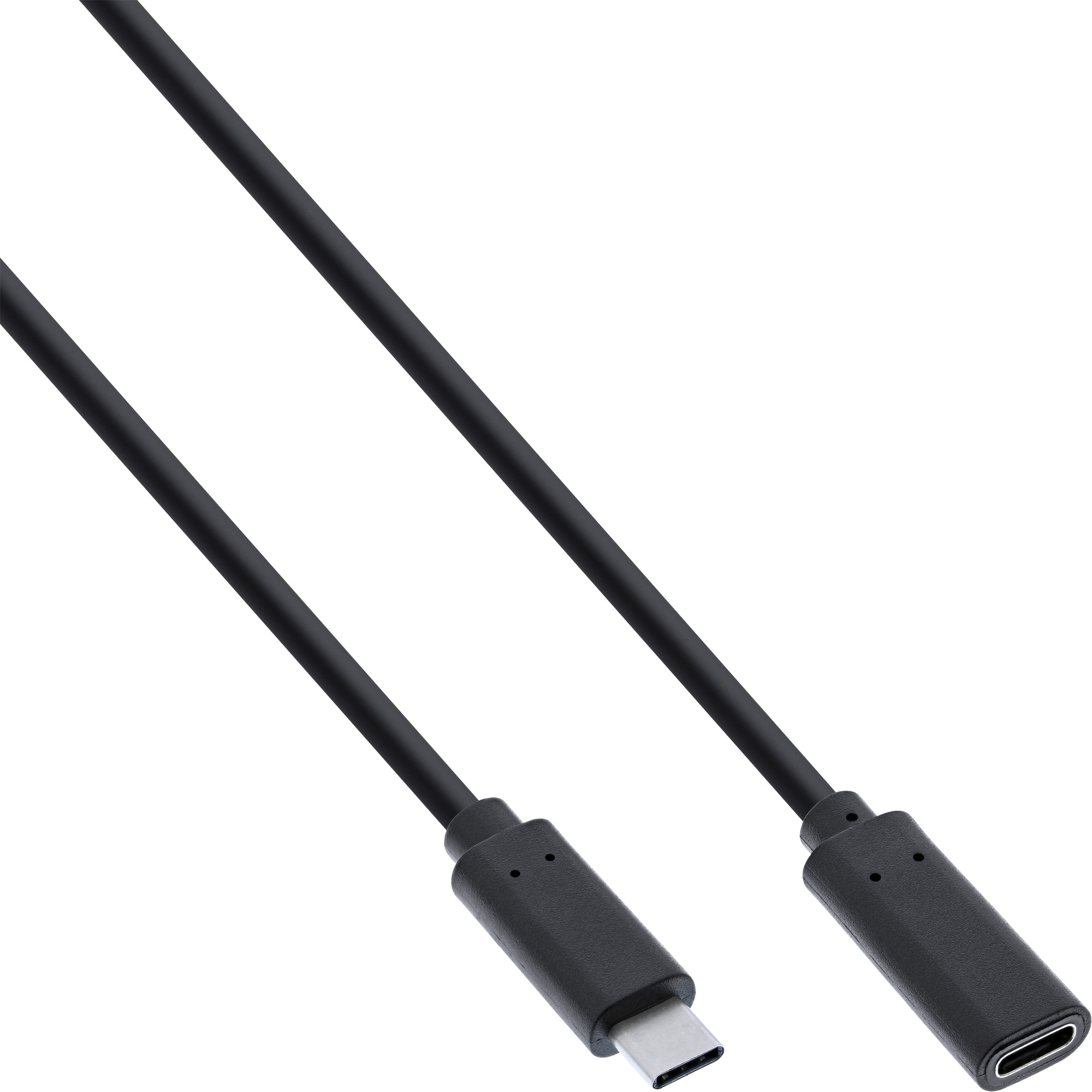 InLine USB 3.2 Gen.2x2 Kabel - USB-C Verlängerung ST/BU - schwarz - 0,5m