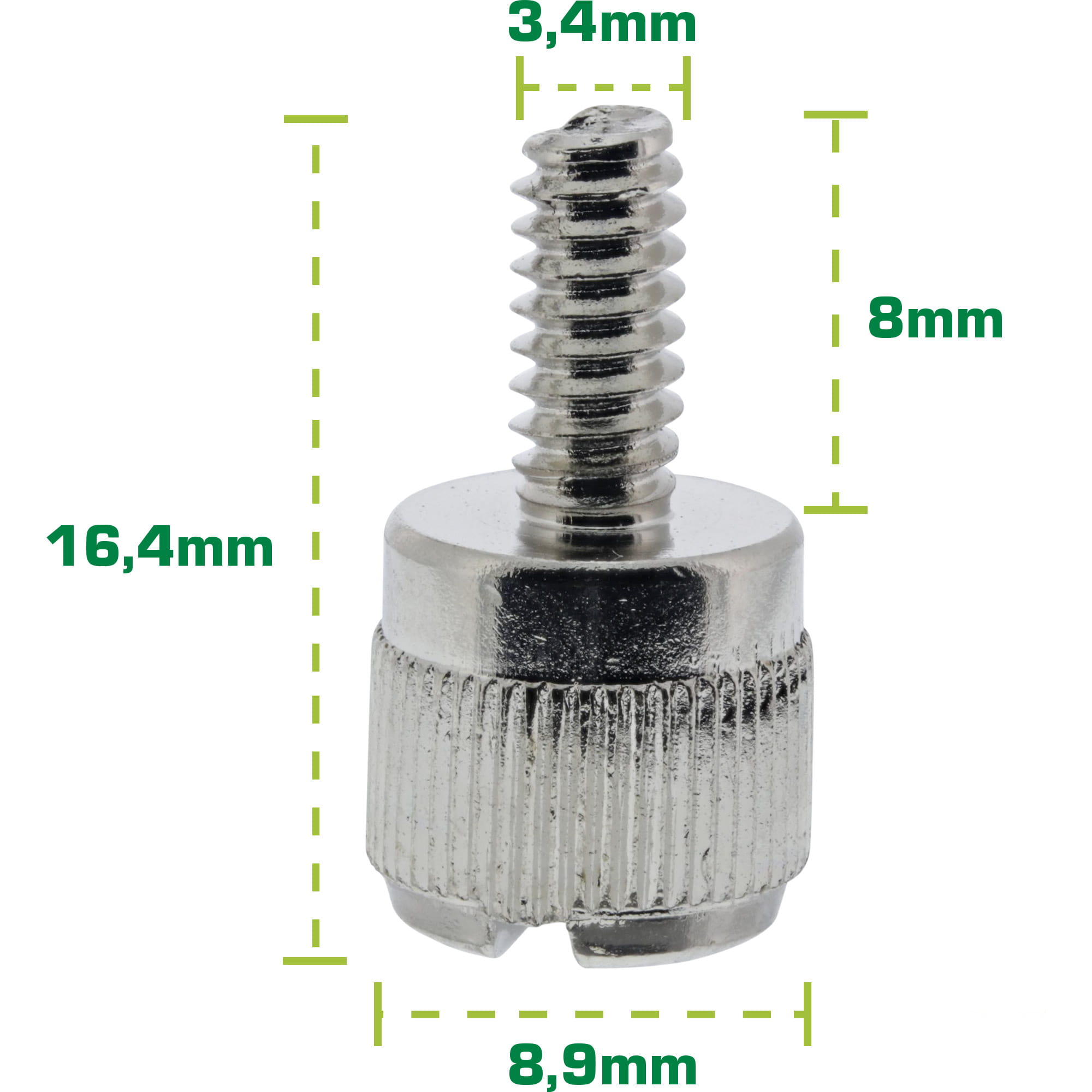 InLine Rändelschrauben - silber - für Gehäuse - 6er Pack