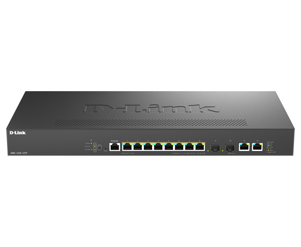 D-Link DMS-1250-12TP - Switch - L2+ - Smart - 8 x 10/100/1000/2.5G (PoE+)