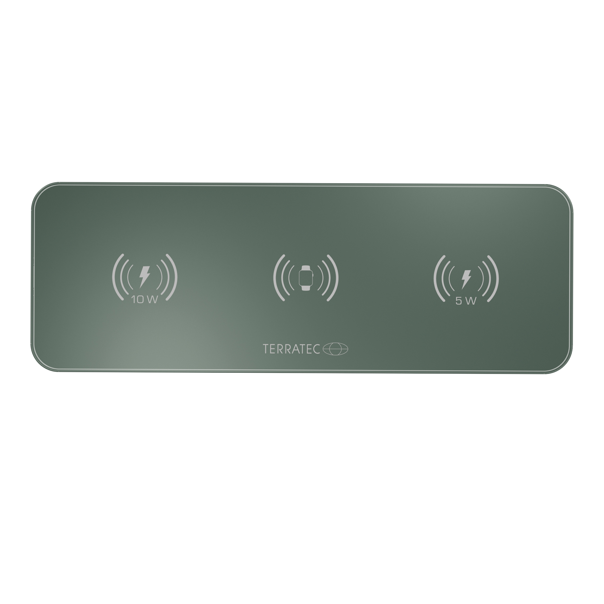 TerraTec ChargeAIR All green - Kabelloses Ladegerät + AC-Netzteil - 10 Watt - 1.2 A - für Apple AirPods (1. Generation, 2. Generation)