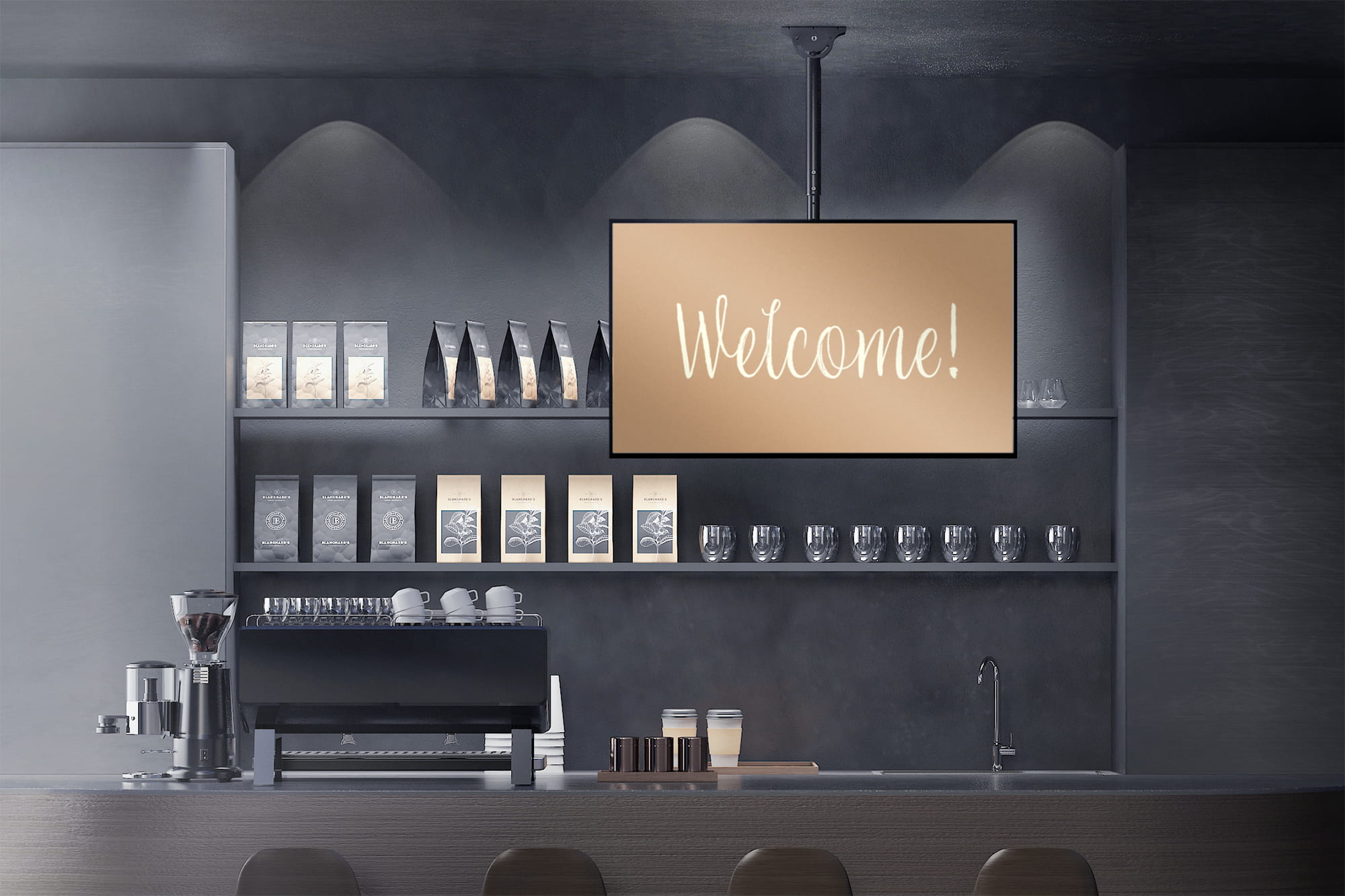 DIGITUS Universelle TV-Deckenhalterung mit Teleskop-Höhenverstellung